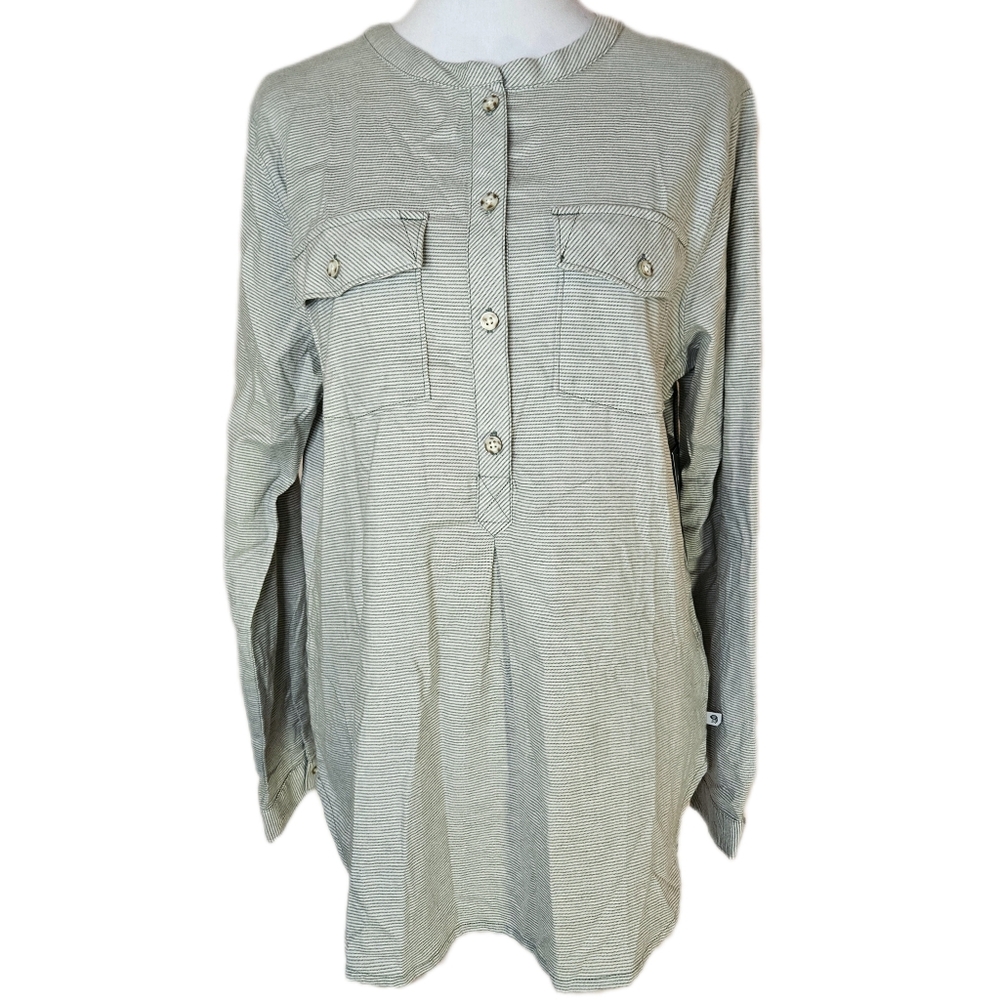 Mountain Hardwear Karsee Long Sleeve Pullover Womens Medium Flannel Pockets Sage
